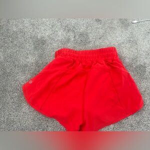 red/orange lululemon shorts size 4